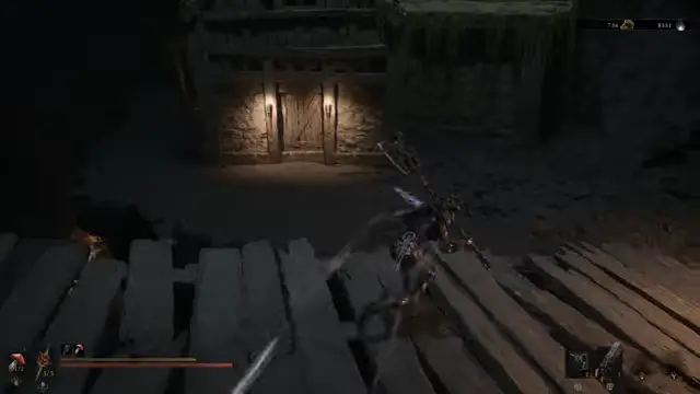 Forgotten Crossbow in the Flooded Village crypt after the key