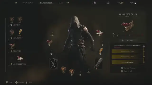 Arbiter’s Prize Infusion applied to a melee weapon at Franz